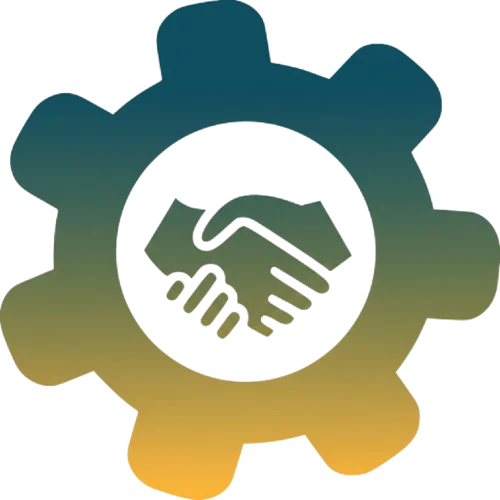 Couple crossing finish line, symbolizing lasting connection