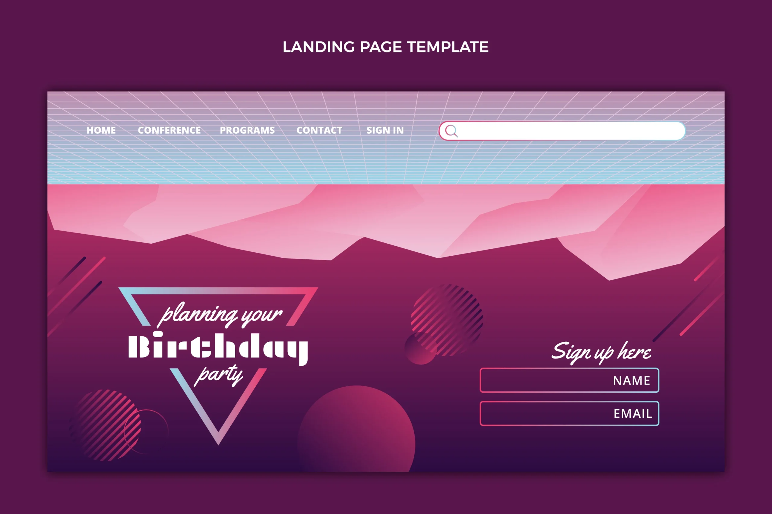 Landing page design and development for business website